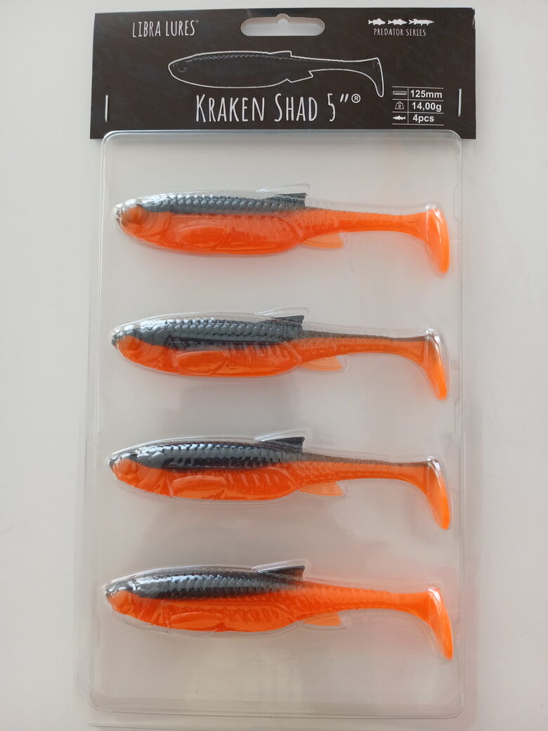 Kraken Shad 5"/125mm, 011-Hot Orange, 15gr, 4pcs/pack